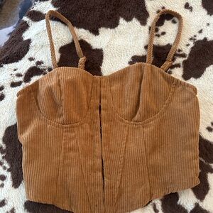 Brown Corduroy Corset Top